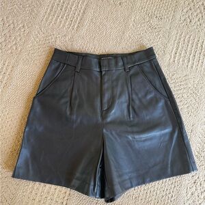 Banana Republic Black Faux Leather High-Rise Shorts